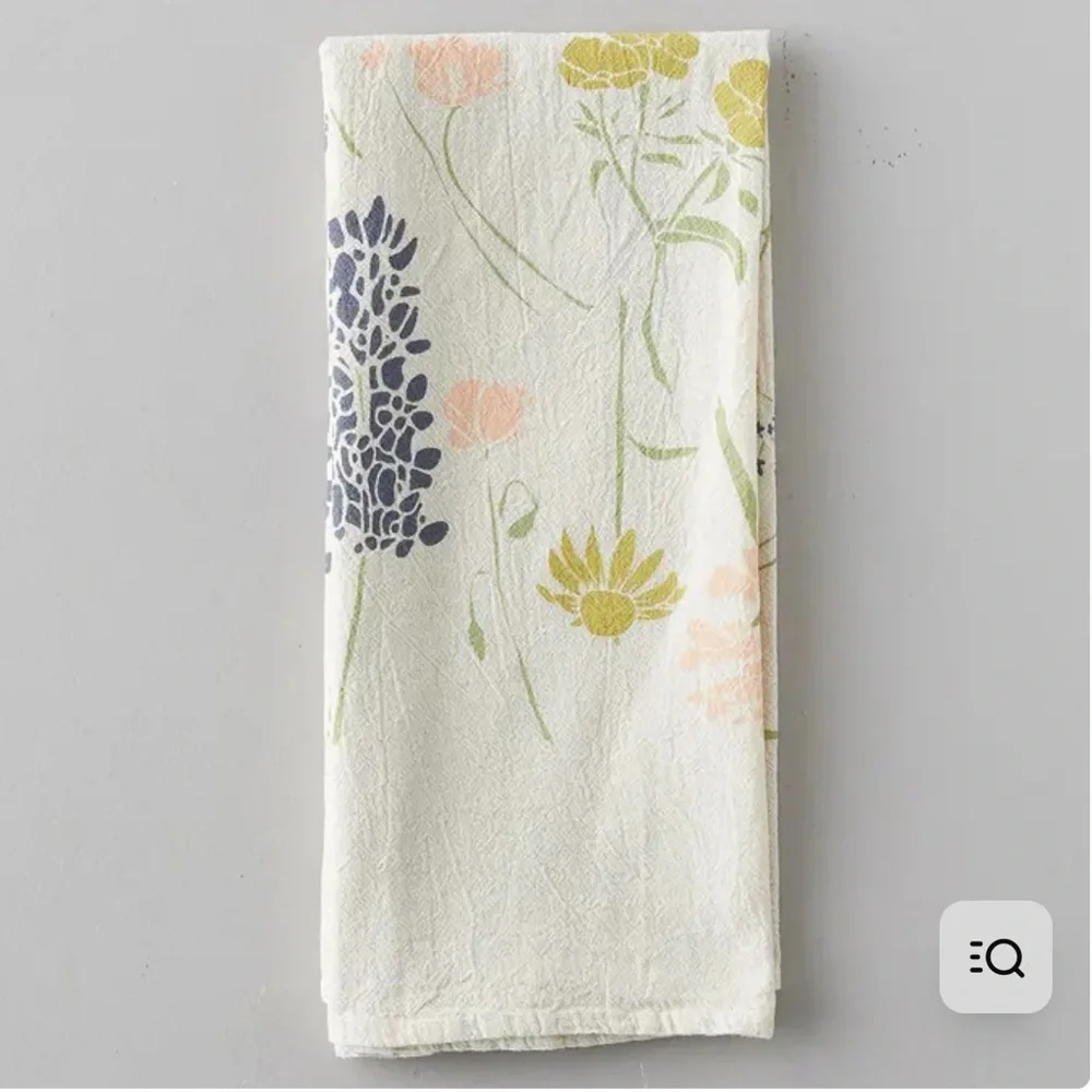 Anthropologie x June & December Meadow Flower Region Wildflowers Tea Towel NWT